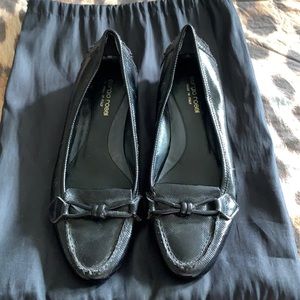 Sergio Rossi moccasin black leather shiny size 39